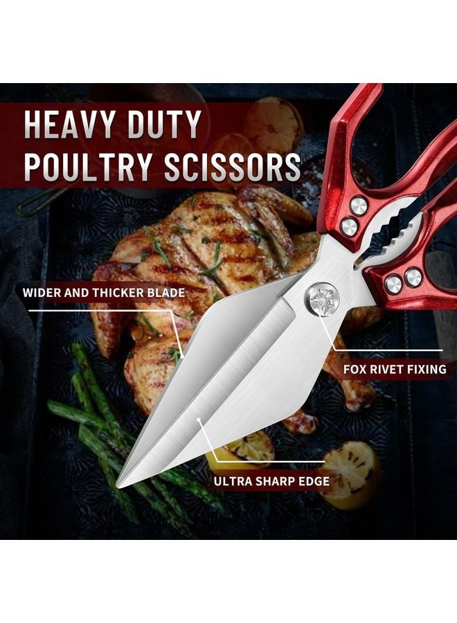 هومستر مطبخ مقص متعدد الوظائف، مطبخ مقص من الفولاذ المقاوم للصدأ للطعام، مطبخ مقص الدواجن لمناولة اللحوم والخضروات - Image 3