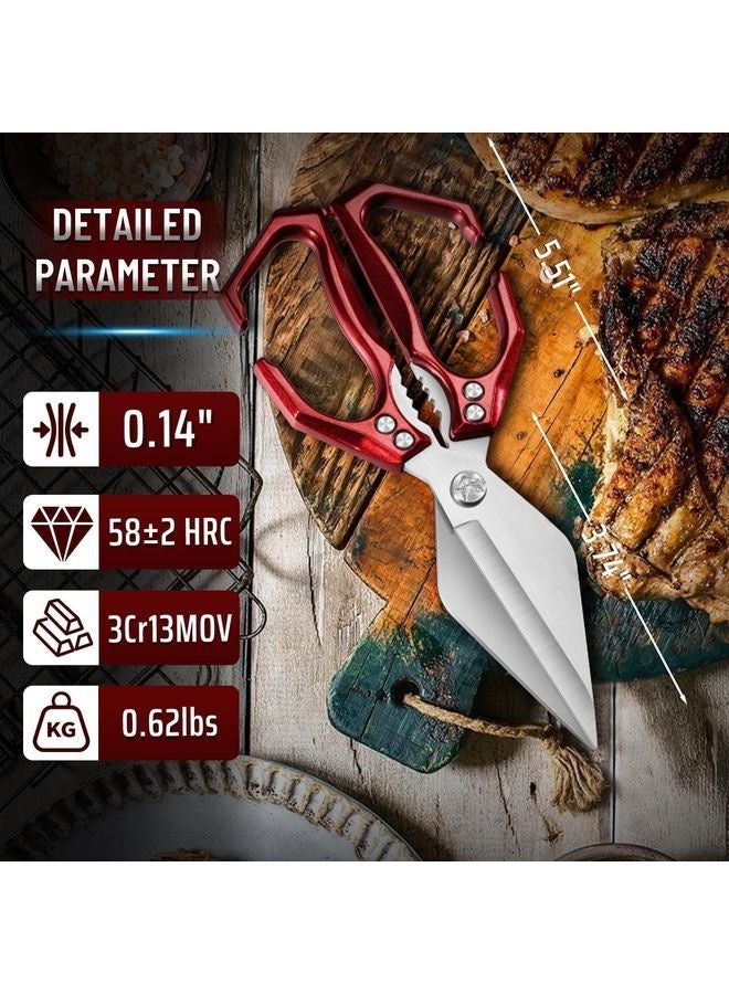 هومستر مطبخ مقص متعدد الوظائف، مطبخ مقص من الفولاذ المقاوم للصدأ للطعام، مطبخ مقص الدواجن لمناولة اللحوم والخضروات - Image 5