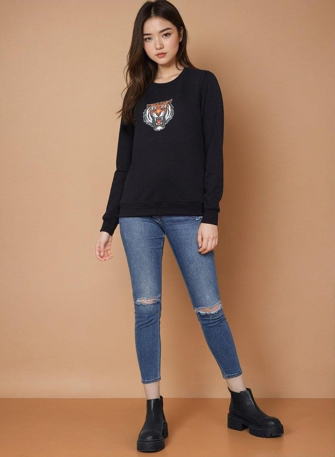 KOTTY Stylish Women's Graphic Sweatshirt Collection Casual Crewneck with Fun Prints and Patterns(Black,M) - Image 5