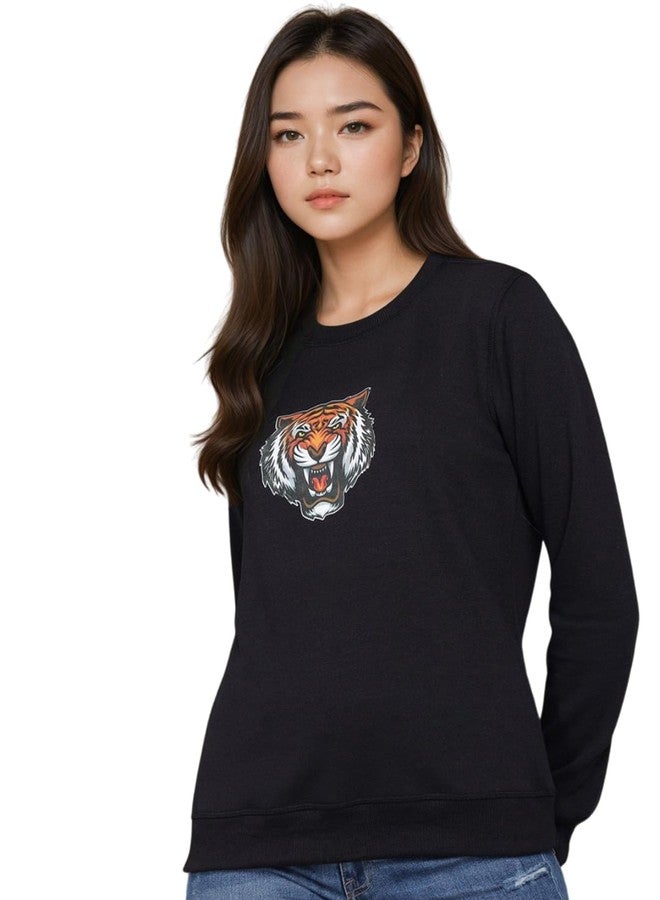 KOTTY Stylish Women's Graphic Sweatshirt Collection Casual Crewneck with Fun Prints and Patterns(Black,M) - Image 1