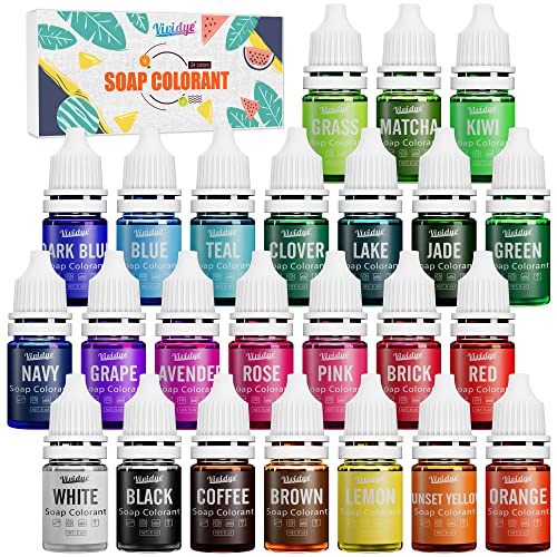 Vividye Soap Dye - 24 Color Food Grade Skin Safe Coloring for Bath Bomb and DIY Making Supplies - Liquid Concentrated Colorant Kit for Handmade Soaps and Crafts - Image 1