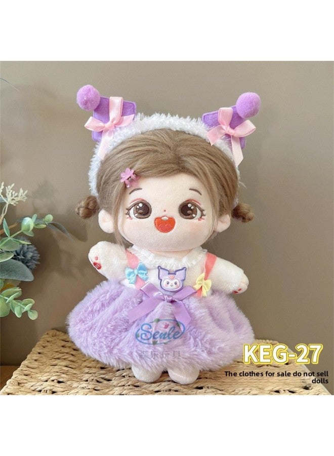 # 20cm Cotton Doll Clothes For Fat Body Can Be Worn Preppy Style Suit Plush Doll Dress Up Cute Baby Clothes Skirt-Color:20cm Cotton Clothes + Headwear (excluding Baby)-Specifications:KEG-41 - Image 5