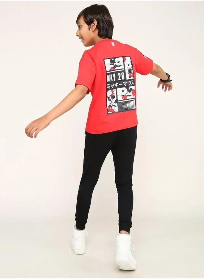 بونكيدز Boy's co-ords in regular fit multicolour colour cotton fabric embellished pattern pull over closure woven weave type round collar type round neckline half sleeve length full bottom body wear length casual bottom body wear type mid rise waist type suitable for casual occasions – fashion-forward flair for playful moments.