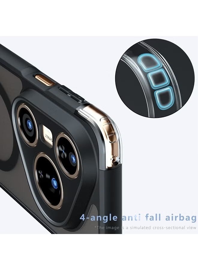 Magnetic Case for Huawei Pura 80 Pro 5G, Frosted Translucent Back Protective Slim Phone Cover, Anti-Fingerprints, Anti-Fall Drop Protection, Shockproof Case for Huawei Pura 80 Pro 5G (Black) - Image 3