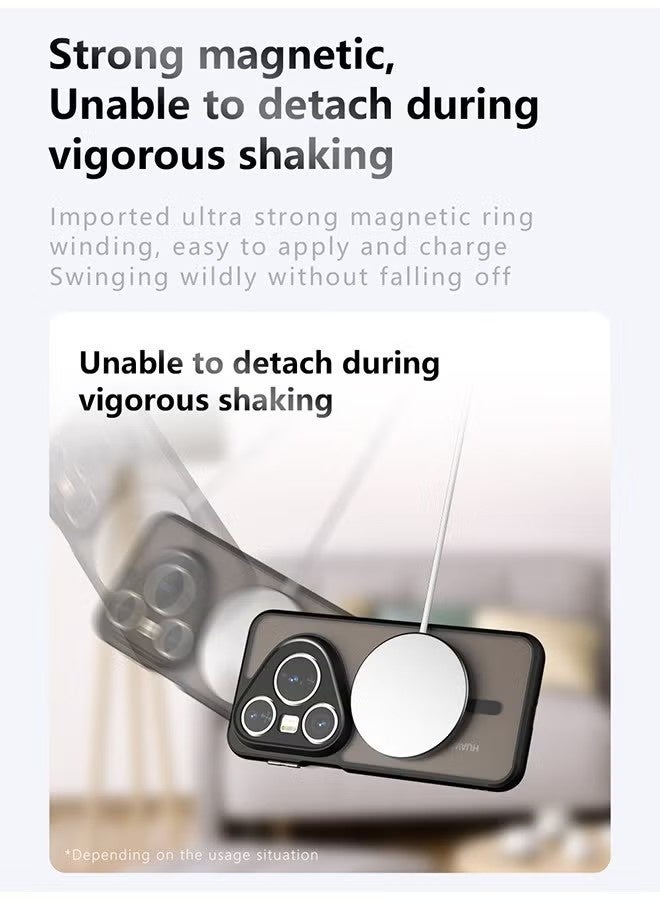 Magnetic Case for Huawei Pura 80 Pro 5G, Frosted Translucent Back Protective Slim Phone Cover, Anti-Fingerprints, Anti-Fall Drop Protection, Shockproof Case for Huawei Pura 80 Pro 5G (Black) - Image 4