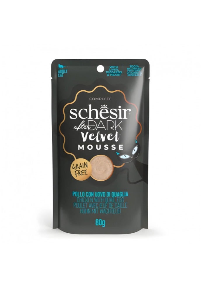 Schesir Pack of 6PC After Dark Velvet Mousse For Cat - Chicken With Quile Egg 80g - Image 2