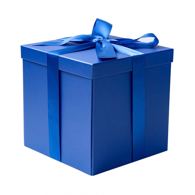 RUSPEPA Royal Blue Medium Gift Box with Lids Ribbon and Tissue Paper Collapsible Gift Box Perfect for Birthday Graduation Fathers Day Wedding and Groomsmen Gifts 10x10x10 Inches 1 Pcs - Image 2
