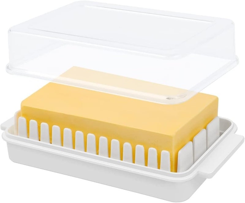 ATOOZED Butter Dish with Cutter and lid for Refrigerator, BPA Free Plastic Butter Box with Cutting Guide, Cheese & Butter Keeper Container Case for Kitchen (1PCS) - Image 2