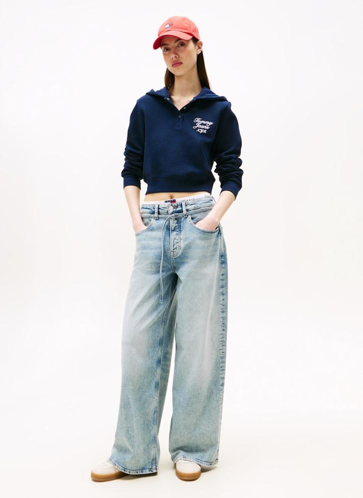 TOMMY JEANS Graphic Crop Pullover Hoodie - Image 3