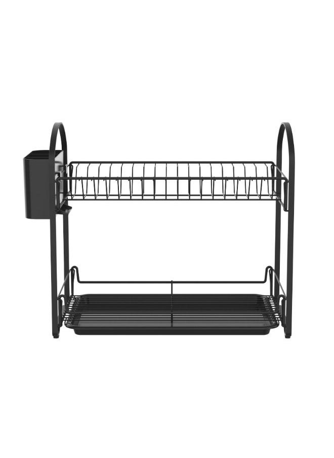 Feelings - FEELINGS Dish Rack Easy 2 Layer Utensil Holder | Crockery Organizer | Cutlery Organizer - L48×W25×H38cm - Image 1