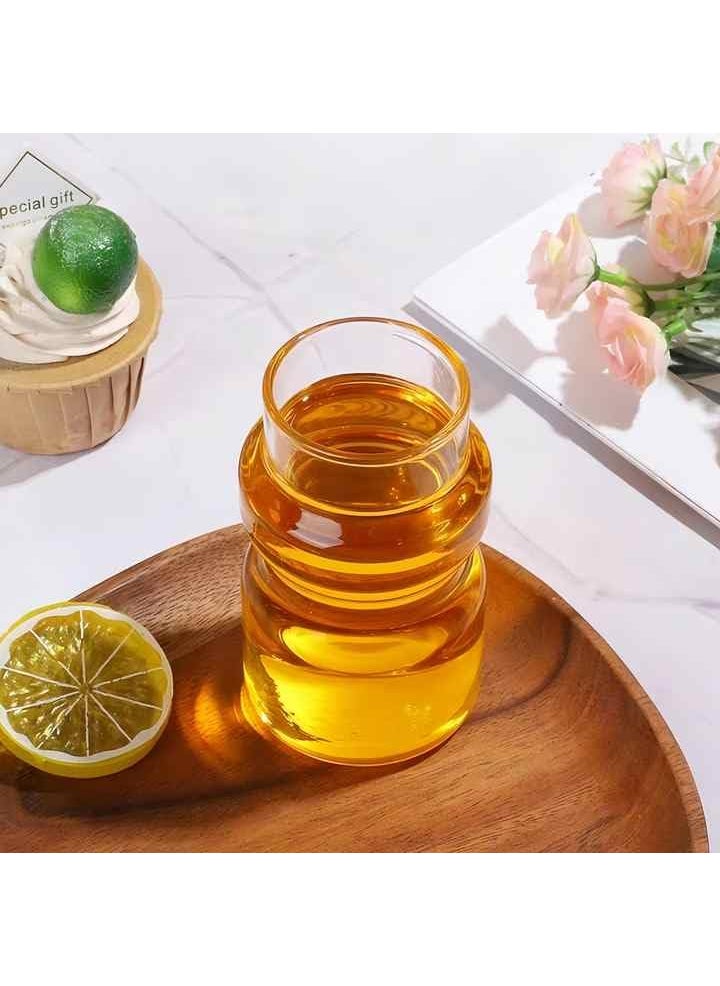 BLISS START BLISS START Glass Tea Coffee Sipper Tumbler with Glass Straw 450ml Glass Fruit Juice Milk Soda Water Drinking Glass Mug with Straw Cup Pack of 1  - Image 5