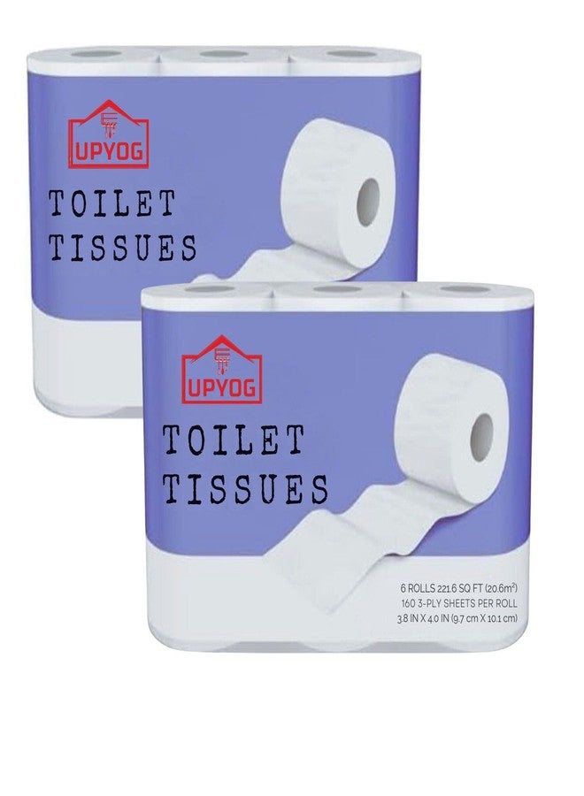 UPYOG 3 Ply Toilet Paper/Tissue Roll, UPYOG soft and highly absorbent - 12 Rolls (160 Pulls Per Roll) - Image 1