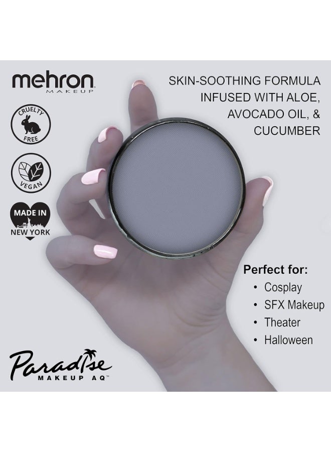 mehron Mehron Makeup Paradise Makeup AQ Pro Size | Stage & Screen, Face & Body Painting, Special FX, Beauty, Cosplay, and Halloween | Water Activated Face Paint & Body Paint 1.4 oz (40 g) (Storm Cloud) - Image 2