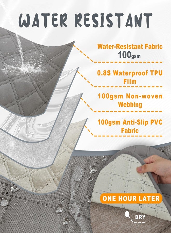 MCombo Waterproof Recliner Chair Cover, Non Slip Recliner Cover with Pockets, Furniture Protector Washable Recliner Slipcovers for Pets, Kids (Light Grey, 1 Seat) - Image 3
