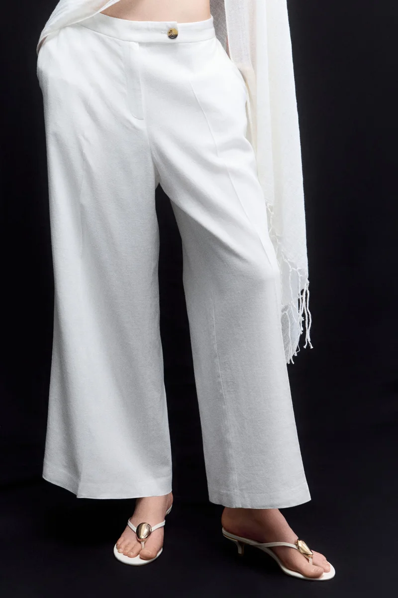H&M Tailored linen-blend trousers