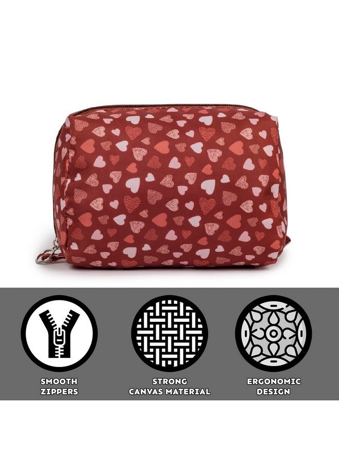 QIPS Cosmetic Pouches for Makeup Accessories, Travel Pouch, Makeup Pouch, Vanity Case, Jewellery Pouch,Toiletry Make Up Bag |Brown| - Image 4