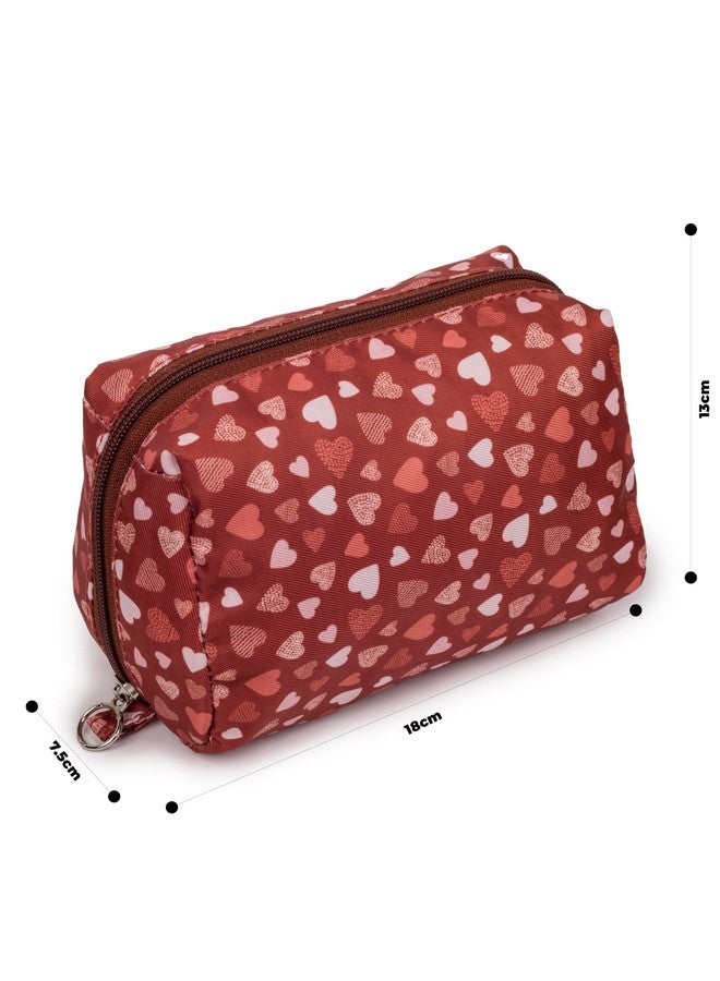 QIPS Cosmetic Pouches for Makeup Accessories, Travel Pouch, Makeup Pouch, Vanity Case, Jewellery Pouch,Toiletry Make Up Bag |Brown| - Image 3