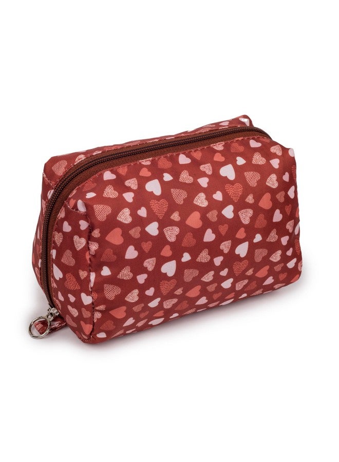 QIPS Cosmetic Pouches for Makeup Accessories, Travel Pouch, Makeup Pouch, Vanity Case, Jewellery Pouch,Toiletry Make Up Bag |Brown| - Image 1