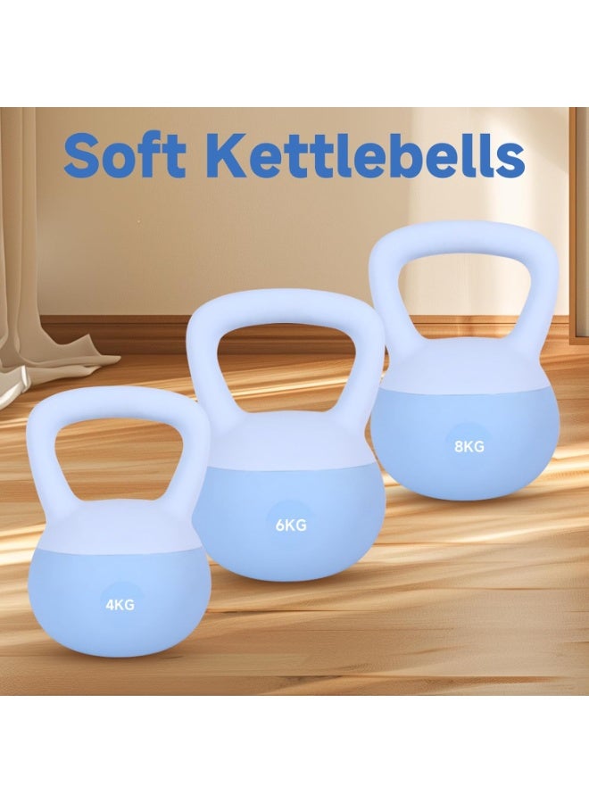 كيتل بيل سيليكون 6 كيلوجرام مطلية بالنيوبرين،متعدد الألوان ، مقبض مضلع مريح، حشوة رمل حديدي صامتة، لتمارين القوة والكارديو - تصميم آمن للأرضيات والمنزل - Image 4