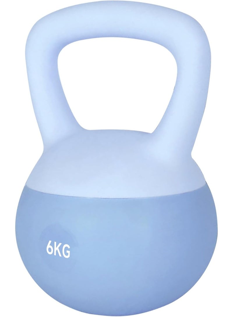 كيتل بيل سيليكون 6 كيلوجرام مطلية بالنيوبرين،متعدد الألوان ، مقبض مضلع مريح، حشوة رمل حديدي صامتة، لتمارين القوة والكارديو - تصميم آمن للأرضيات والمنزل - Image 1