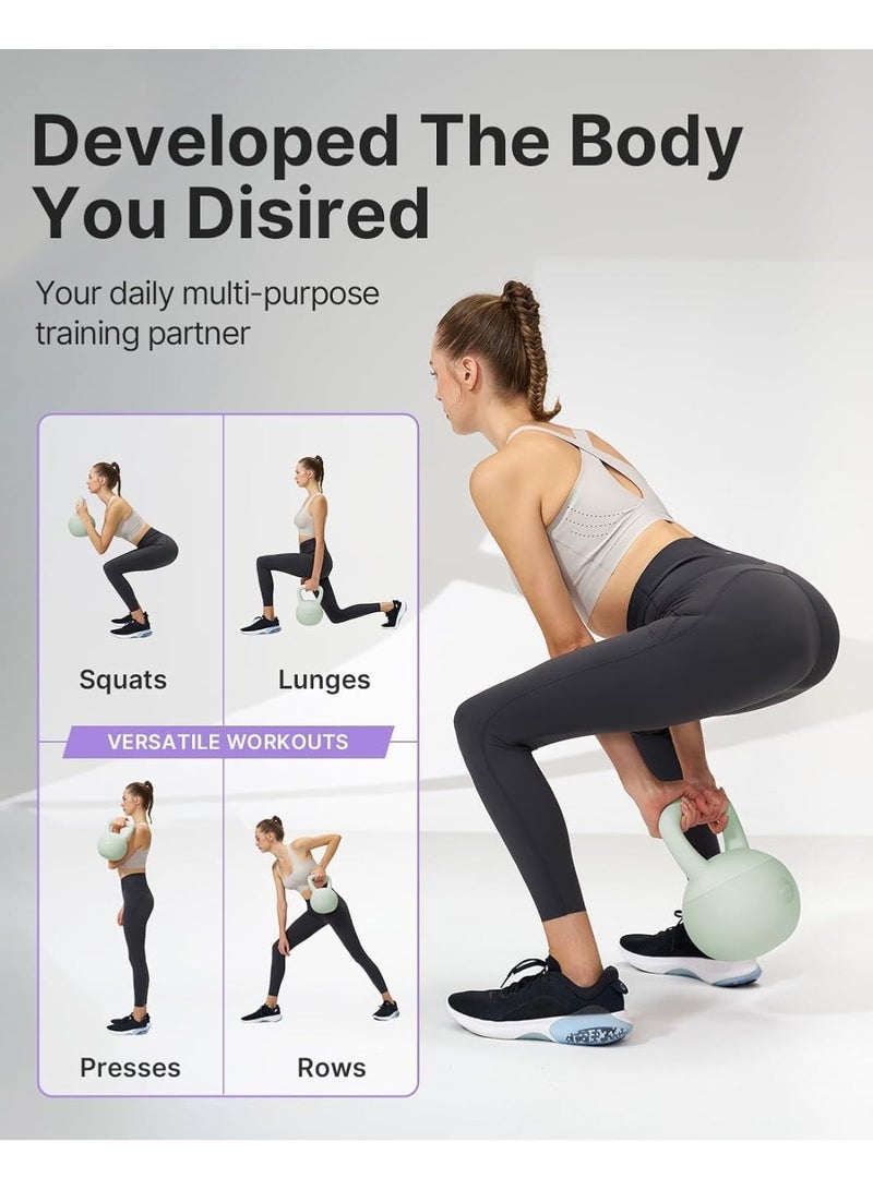 كيتل بيل سيليكون 6 كيلوجرام مطلية بالنيوبرين،متعدد الألوان ، مقبض مضلع مريح، حشوة رمل حديدي صامتة، لتمارين القوة والكارديو - تصميم آمن للأرضيات والمنزل - Image 3