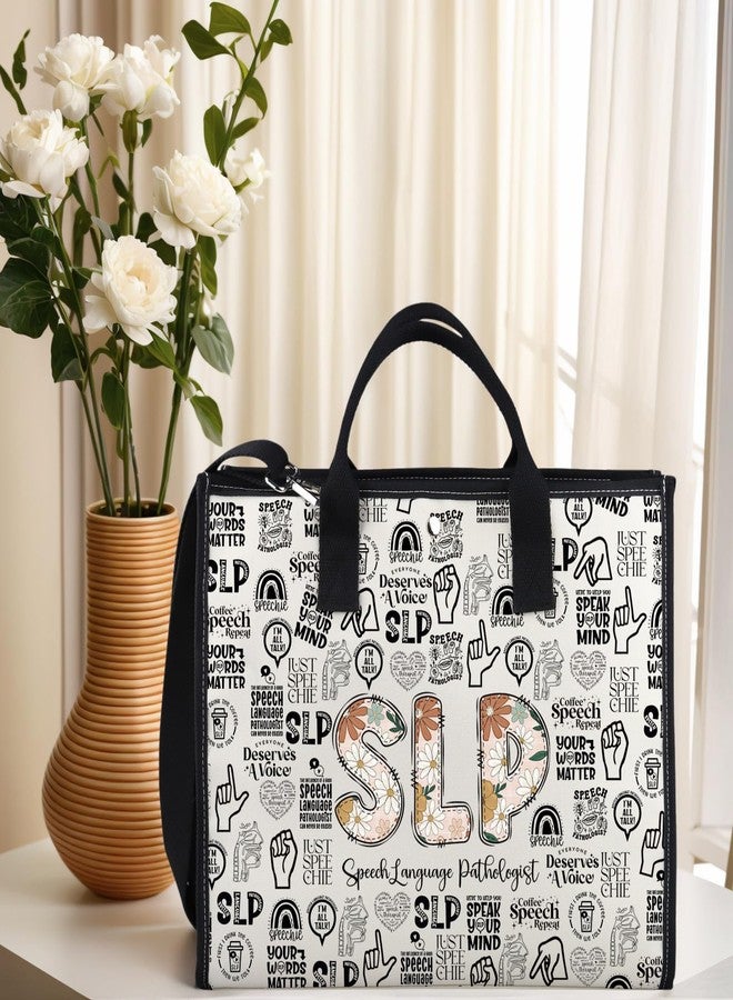 GJTIM Speech Language Pathologist Gift SLP Graduation Gift SLP Canvas Tote Bag Present for Speech Therapists (SLP LT) - Image 3