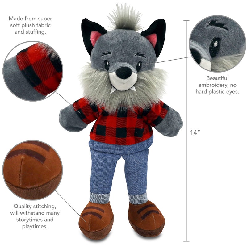 Playtime by Eimmie Sharewood Forest Friends Walter The Wolf Hand Puppet - Stuffed Animal Puppet for Toddlers - Hand Puppets for Kids, Toddler Puppets for Puppet Theatre & Creative Play - Small - Image 4