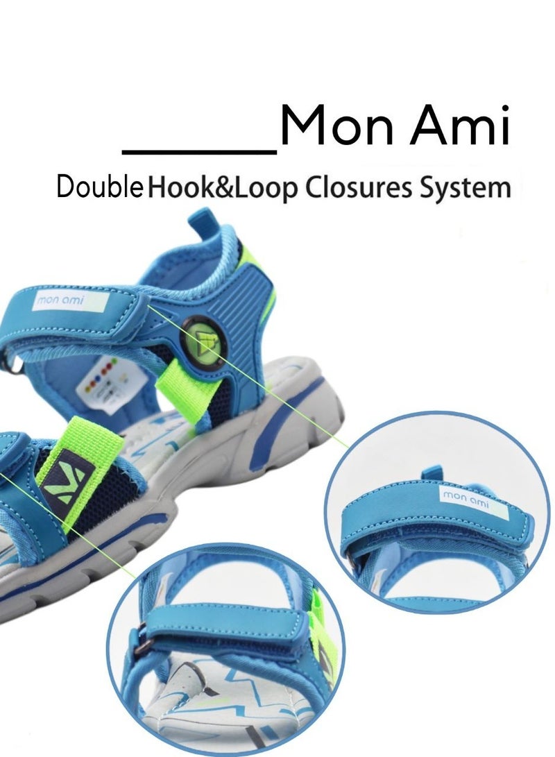 Mon Ami Boys and Kids Sandals | Soft Bottom, Velcro Strap Children Sports Sandals Unisex - Summer Baby Boy Sandals for Beach, Outdoor & Seaside | Casual Sandals for Toddler Girls, Boys & Kids - Image 3