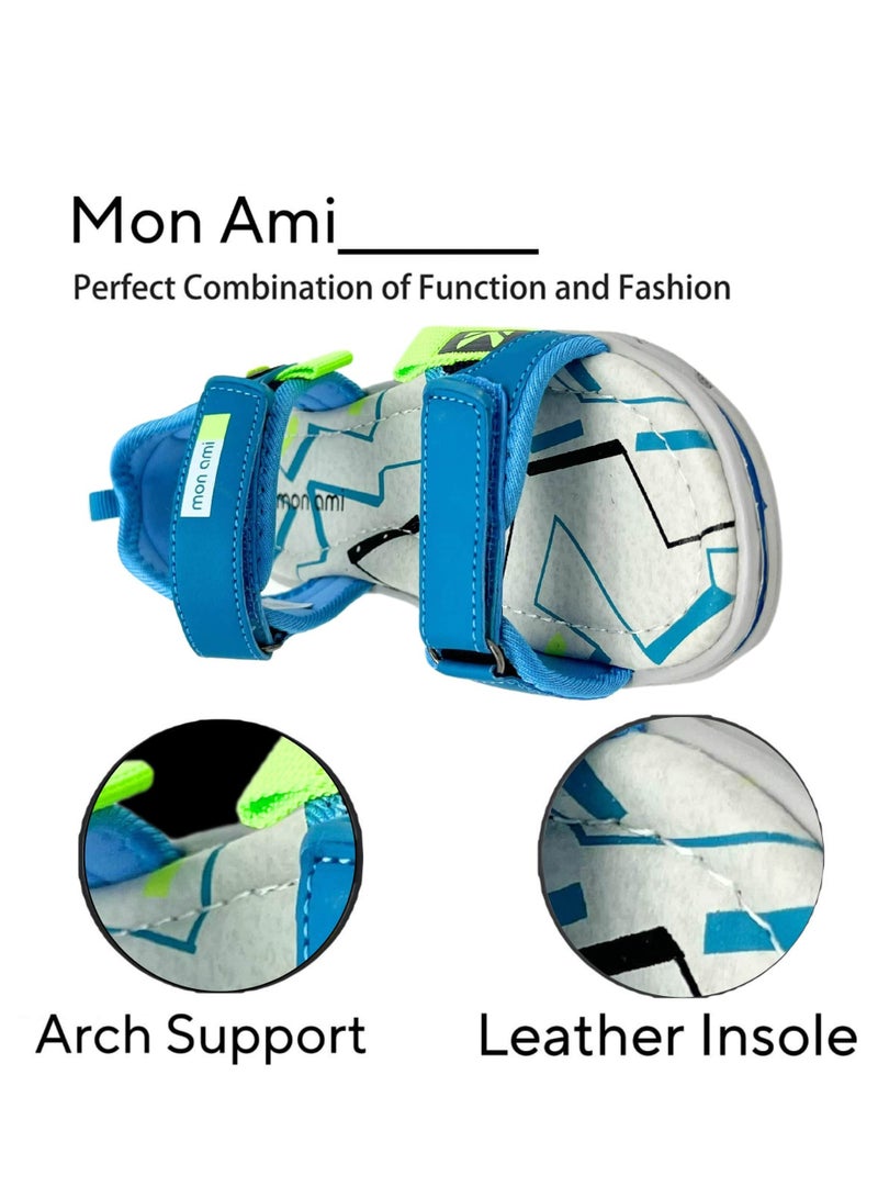 Mon Ami Boys and Kids Sandals | Soft Bottom, Velcro Strap Children Sports Sandals Unisex - Summer Baby Boy Sandals for Beach, Outdoor & Seaside | Casual Sandals for Toddler Girls, Boys & Kids - Image 4