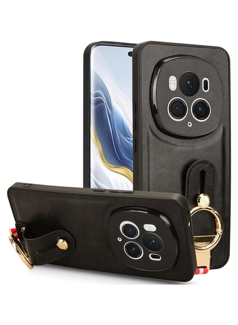 General Honor Magic 6 Pro case, [wristband] + [keychain] multifunctional case, PU leather comfortable hand feel non-slip combination case  - Image 1