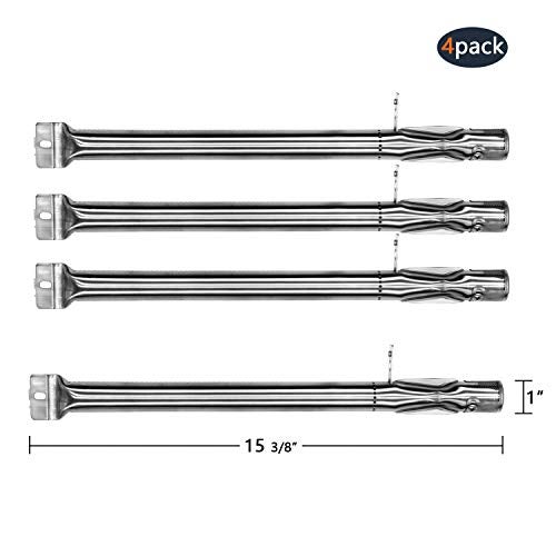 Hongso 15 3/8" BBQ Gas Grill Replacement Stainless Steel Pipe Tube Burner for Kenmore Sears, K Mart Part, Members Mark Part, Outdoor Gourmet, Lowes Model Grills, 4-Pack - Image 2