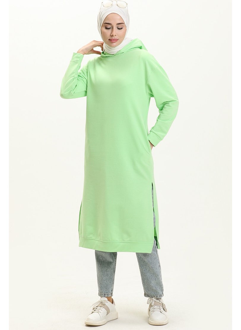 Sefa Merve Hooded Sports Tunic 3007-26 Light Green  - Image 2