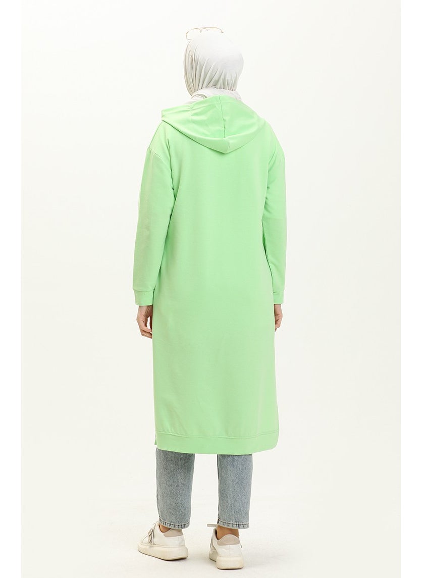 Sefa Merve Hooded Sports Tunic 3007-26 Light Green  - Image 5