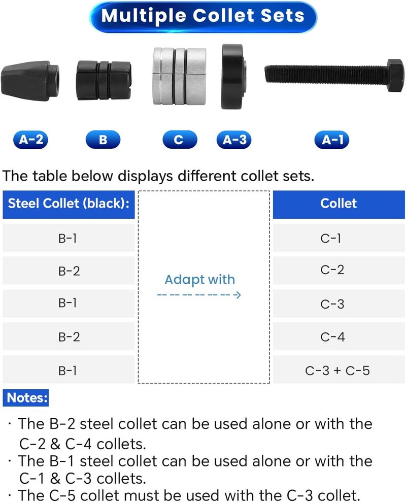 ATPEAM Exhaust Pipe Expander Stretcher Tool Set - 28mm Muffler Pipe Spreader Automotive Car Tool Kit (1-5/8 to 4-1/4 Inches) with Storage Case - Image 3
