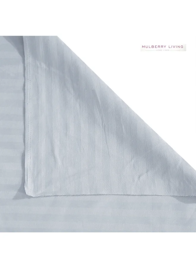 MULBERRY LIVING 100% Cotton -300 TC Elysian Stripes California King(260 x 240 cms) Duvet Cover - Slate Blue