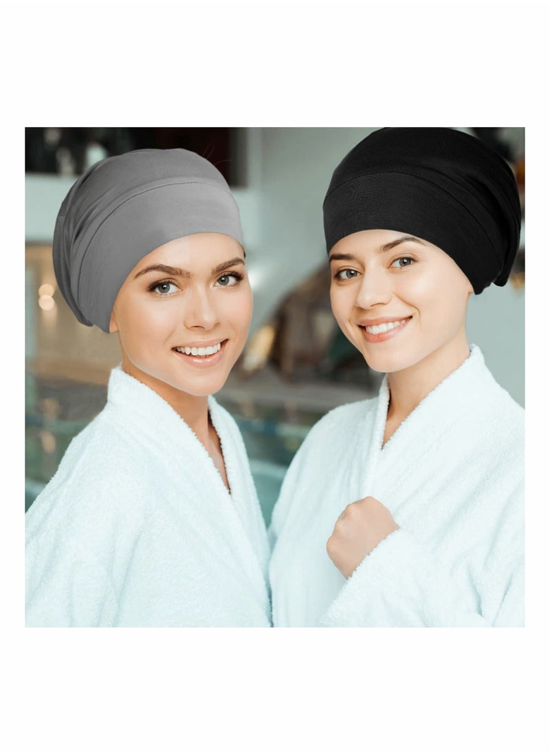 Generic - 4 Pieces Satin Lined Sleep Cap for Men Women Adjustable Designed Sleeping Hair Satin Hair Bonnet Silk Satin Sleep Cap Cover Night Sleeping Beanie Gifts for Boyfriend Husband Dad - Image 1