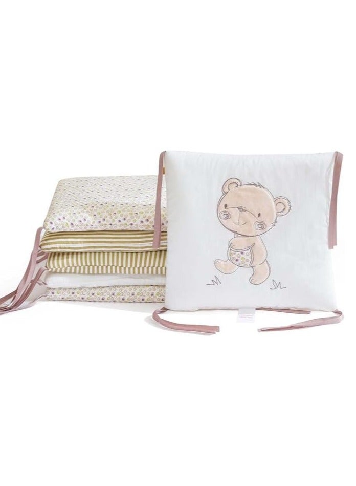 DUNISO 6 قطع من وسادات حماية سرير الأطفال، ذكور وإناث، وسادات محيط مستطيلة من القطن النقي، محيط سرير الأطفال، ناعمة، قابلة للتنفس ومضادة للاصطدام، 30 سم * 30 سم - Image 5