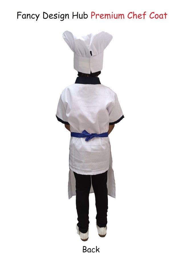 Fancy Design Hub Unisex White Chef Coat+Cap+Apron, for Kids, Boys, Girls [ School Prpgrams, Prentend Plays, Role Plays, Stage Shows] (3-4 Years, Chef Coat+ Cap+ Apron) - Image 4
