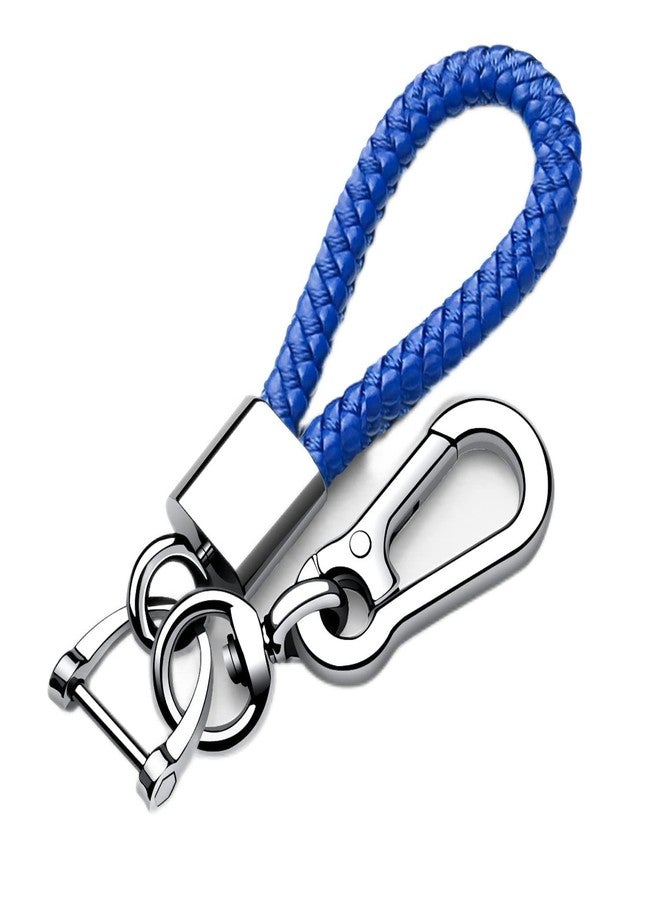Tukellen for Leather weave keychain suit for car keychain keyring Present for Man and Woman，Durable and comfortable(Blue) - Image 1