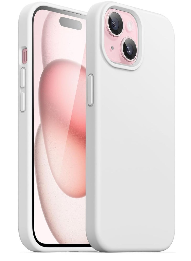 Silicone Case Compatible with iPhone 15 6.1 Premium Silicone Full Body Protection white - Image 1