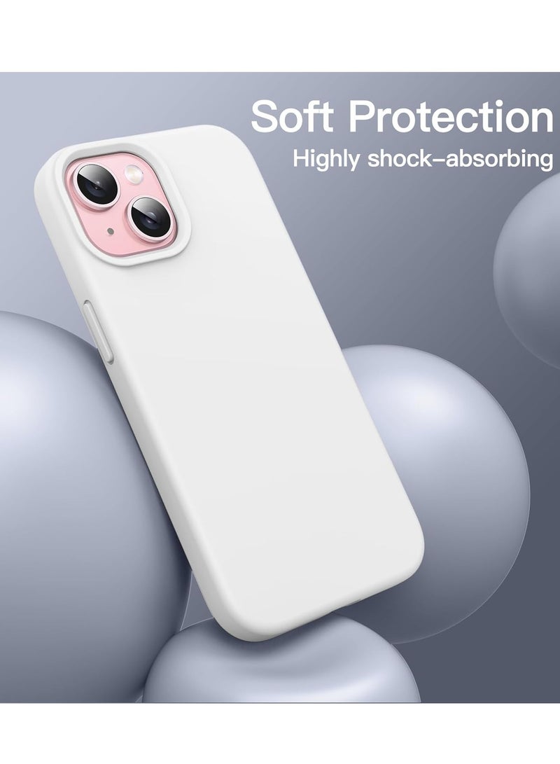 Silicone Case Compatible with iPhone 15 6.1 Premium Silicone Full Body Protection white - Image 2
