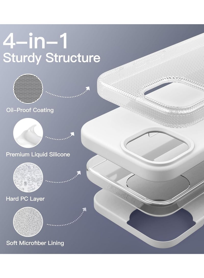 Silicone Case Compatible with iPhone 15 6.1 Premium Silicone Full Body Protection white - Image 4