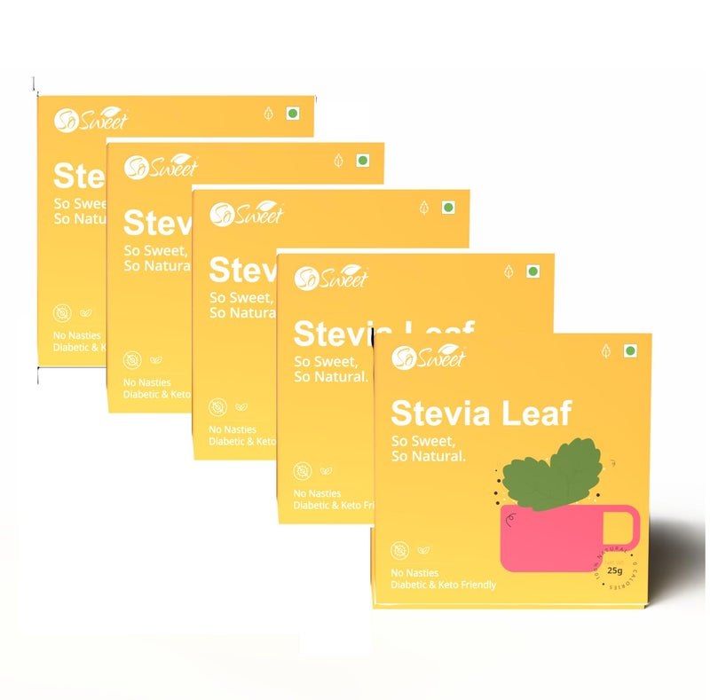 So Sweet Stevia Sugar-Free Natural Sweetener Leaves - 100% Natural, Zero Calories, Diabetic & Keto Friendly for Healthy, Calorie-Free Sweetening, Ideal for Weight Management & More Pack of 5 - Image 1