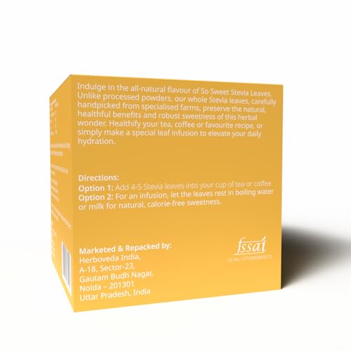So Sweet Stevia Sugar-Free Natural Sweetener Leaves - 100% Natural, Zero Calories, Diabetic & Keto Friendly for Healthy, Calorie-Free Sweetening, Ideal for Weight Management & More Pack of 5 - Image 3