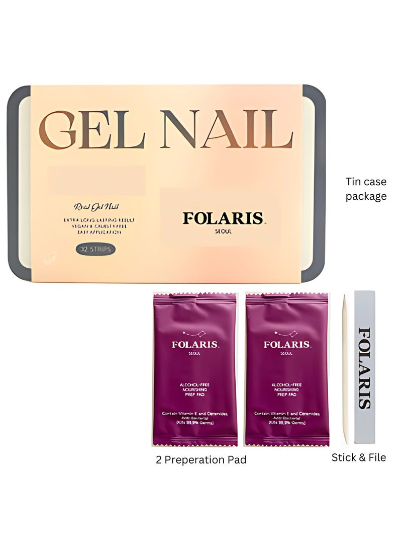 FOLARIS Aquarius 32 Piece of Korean Nail Art with Genuine Swarovski Crystals – Elegant, Long-Lasting Manicure - Image 4