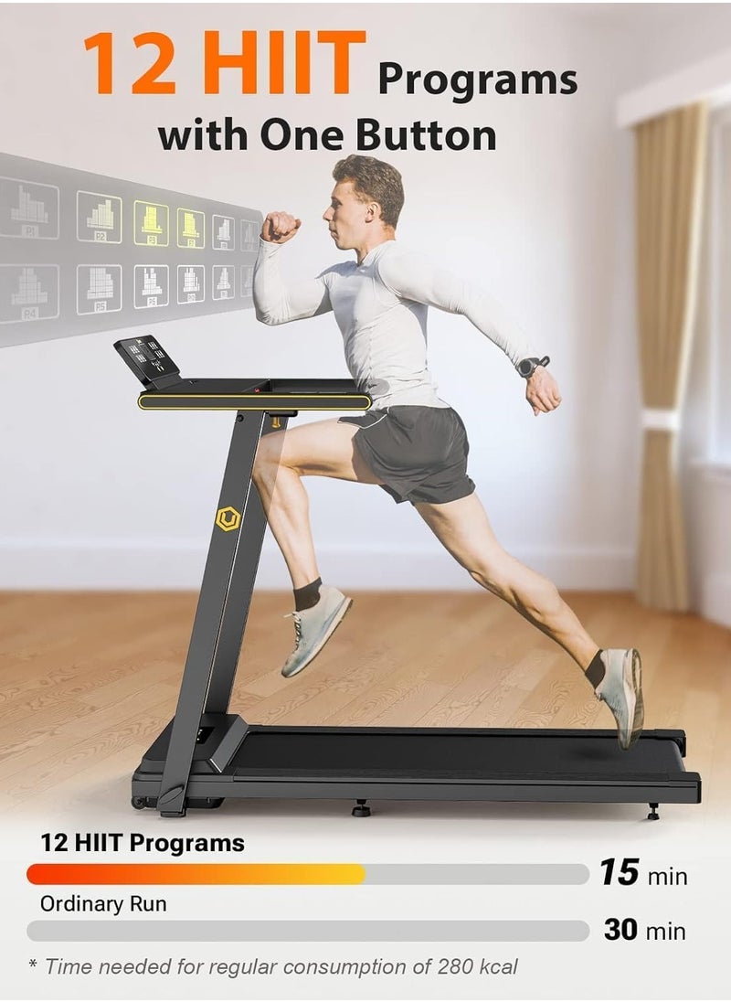 ETG - Household Silent Foldable Treadmill 1-12km/h Speed Adjustment, Full Touch Screen, with Remote Control, 120KG Load Capacity,220v/50-60hz - Image 1