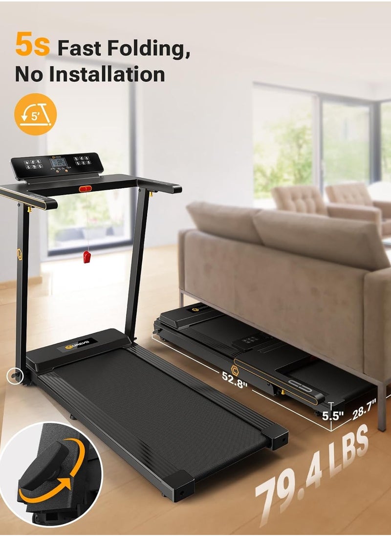 ETG - Household Silent Foldable Treadmill 1-12km/h Speed Adjustment, Full Touch Screen, with Remote Control, 120KG Load Capacity,220v/50-60hz - Image 1