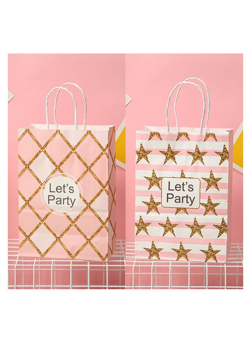 16pcs Medium Gift Bag With Handles, Kids Party Favor Paper Bag, Goodie, Birthday Gift Bag For Boys, Girls, Women and Men’ Birthdays Party, for Wedding Parties, Baby Showers, Graduation Parties - Image 2