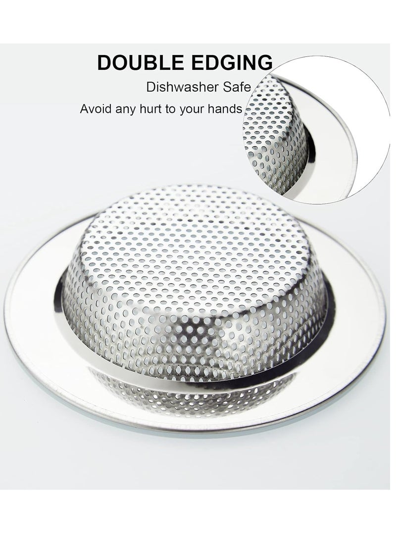 أم جي زي مصفاة حوض مطبخ من الفولاذ المقاوم للصدأ، مصفاة تصريف حوض المطبخ، مانعة للانسداد تمنع جزيئات الطعام، مصافي حوض المطبخ ذات حافة عريضة كبيرة - Image 3