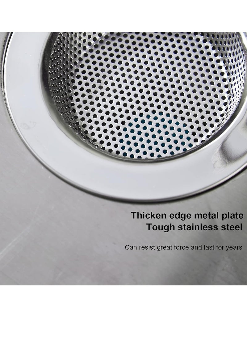 أم جي زي مصفاة حوض مطبخ من الفولاذ المقاوم للصدأ، مصفاة تصريف حوض المطبخ، مانعة للانسداد تمنع جزيئات الطعام، مصافي حوض المطبخ ذات حافة عريضة كبيرة - Image 4